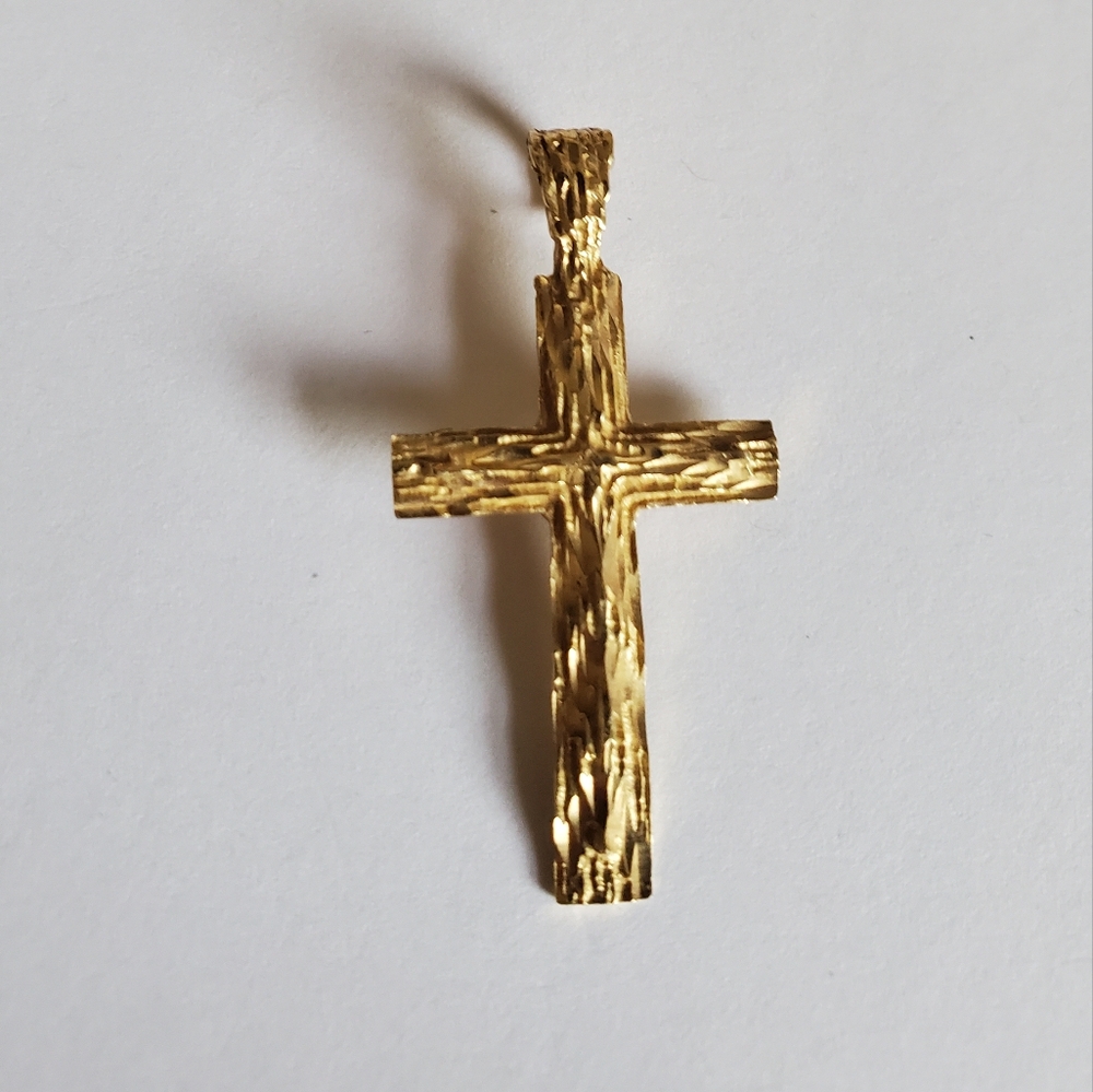 Large 14K Yellow Gold Cross 41x21mm